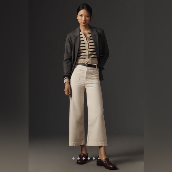 NWT Anthropologie Maeve The Colette cropped Wide-Leg corduroy pants - Picture 4 of 14